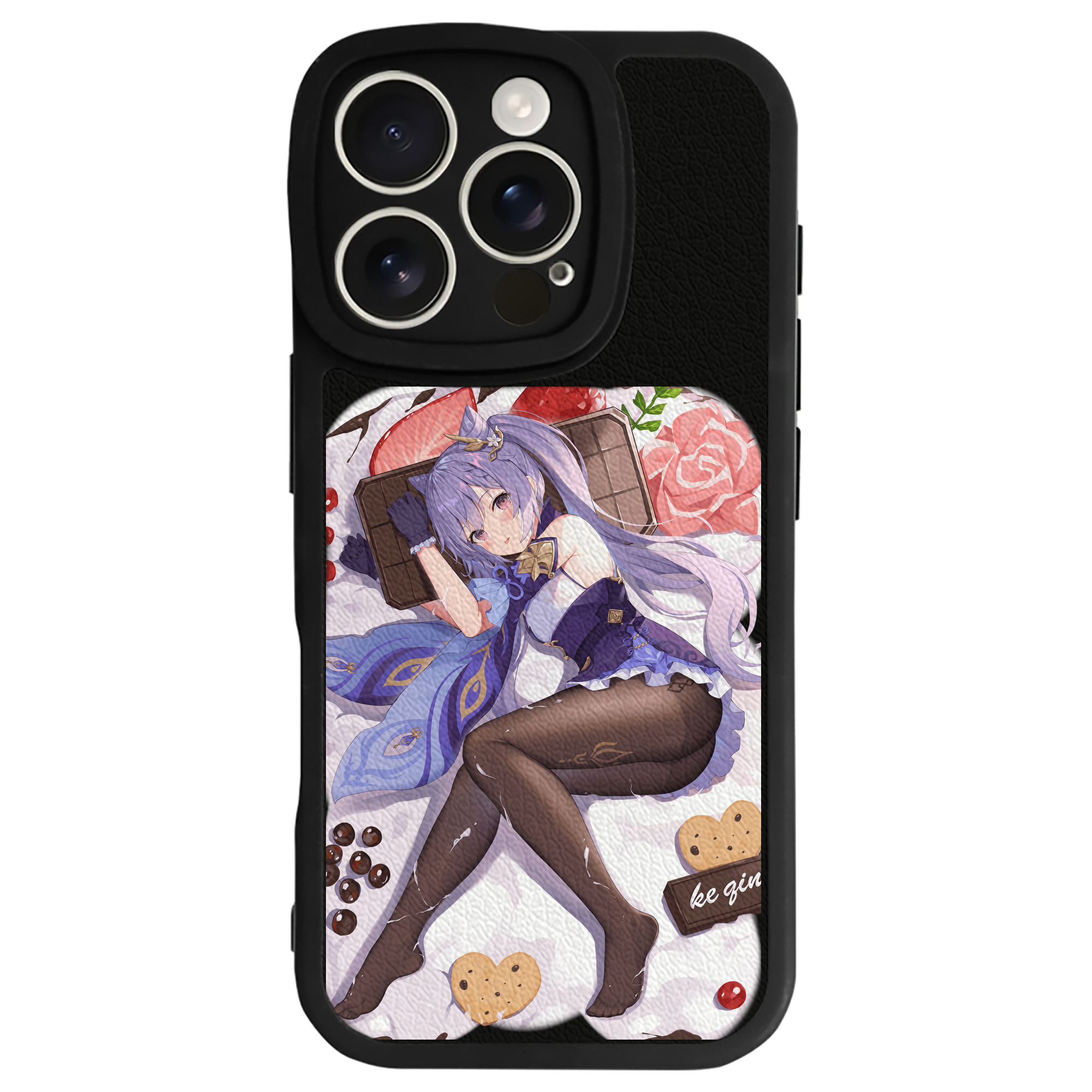げんし神 刻晴 こくせい genshin Kokusei 【iPhone 16シリーズ対応】シリコンスマホケース（レザー調） 材質：シリコン
